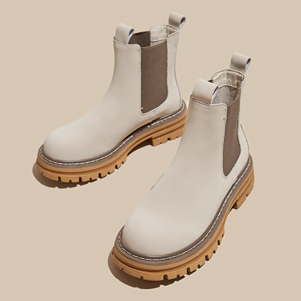 【3color】ラウンドトゥ厚底チェルシーブーツ X-521
