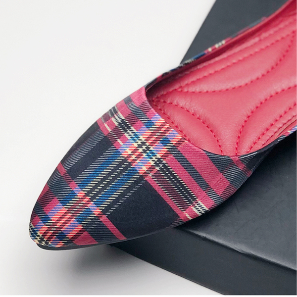 【3color】ポインテッドトゥチェッカーパンプス AU-316