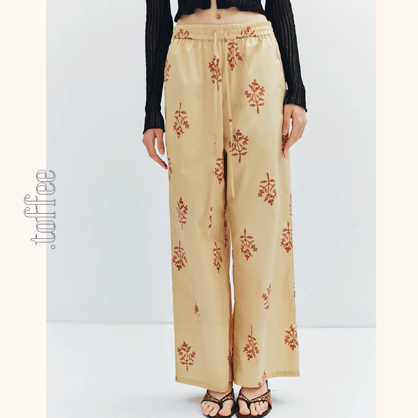 花柄プリントルーズワイドパンツ《Z01004》