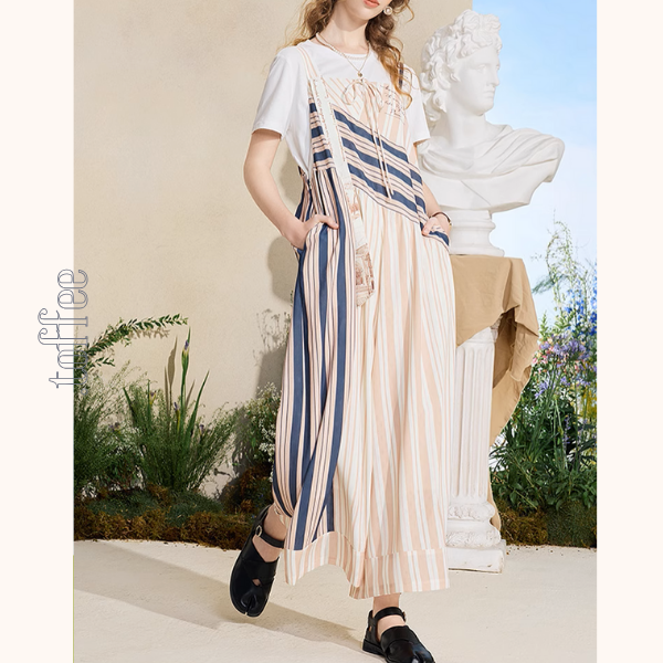 ストライプ切替オールインワン《Z01055》