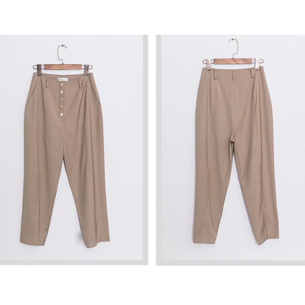 マルチプルフロントボタンハイウエストパンツ AU-189