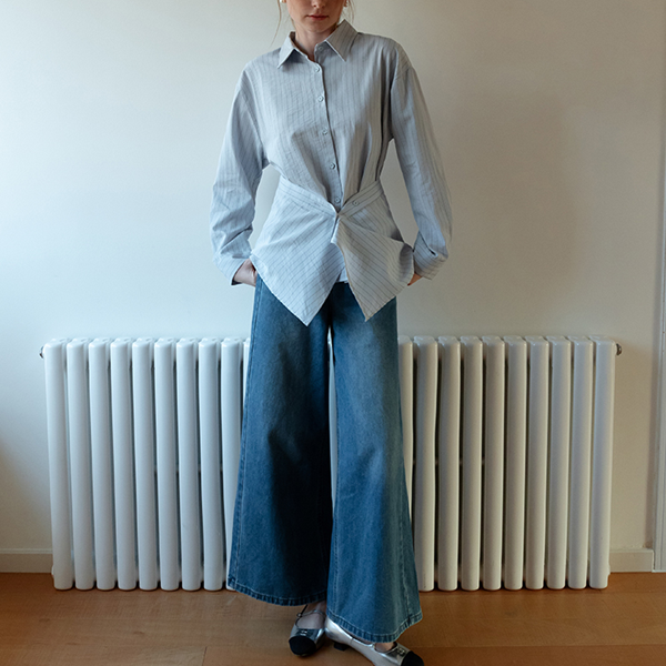 【2color】ストライプ柄ロングスリーブボタンダウンシャツ 《Z00716》