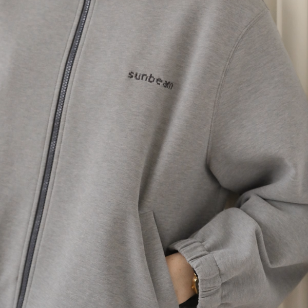 【2color】スタンドカラー ジップアップドロップショルダー スウェット《Z00891》