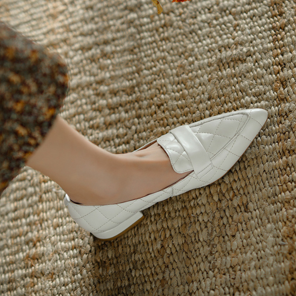 【2color】キルティングブリティッシュスタイルレザーシューズ AU-122