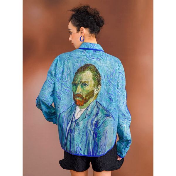ゴッホ 自画像プリントブラウス C0126