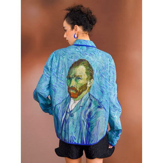 ゴッホ 自画像プリントブラウス C0126