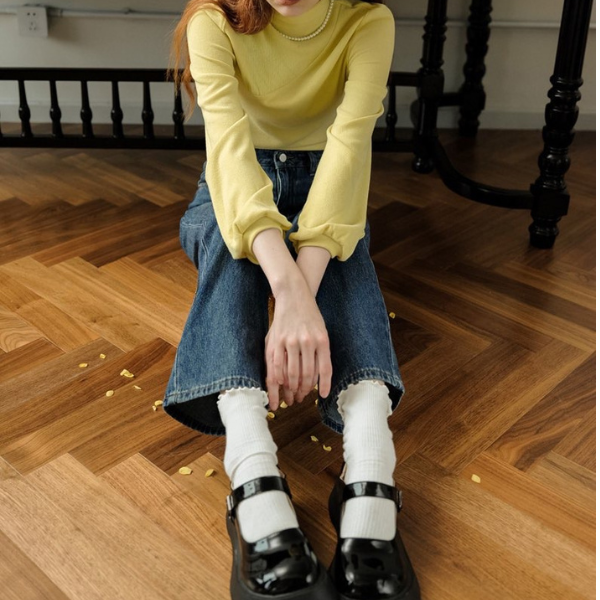 【3color】シンプルハイネックトップス w-090