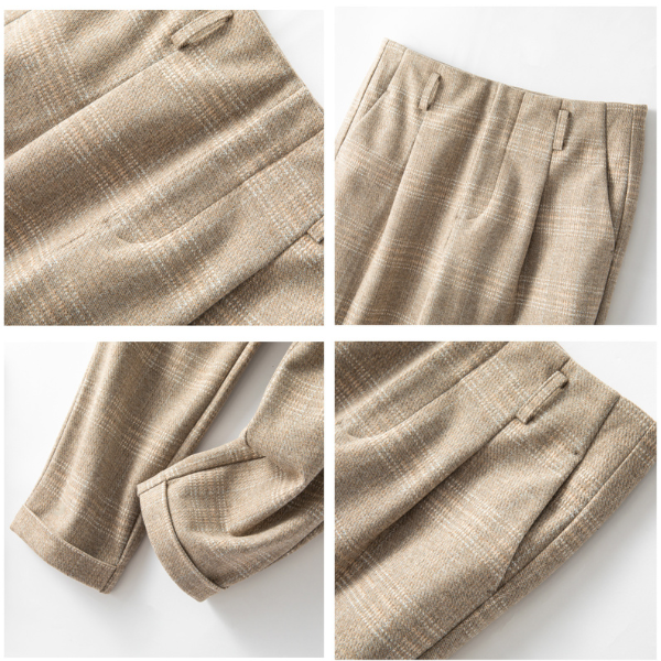 【2color】ハイウエストチェックワイドパンツ AU-257