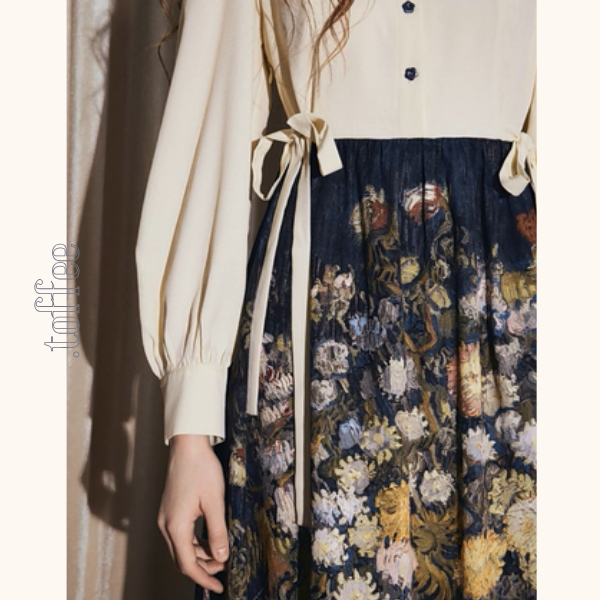 秋の庭に咲く詩・アートスカート《Z01148》