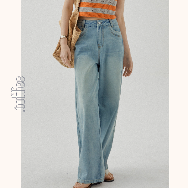 刺繍入りワイドデニムパンツ《Z01097》