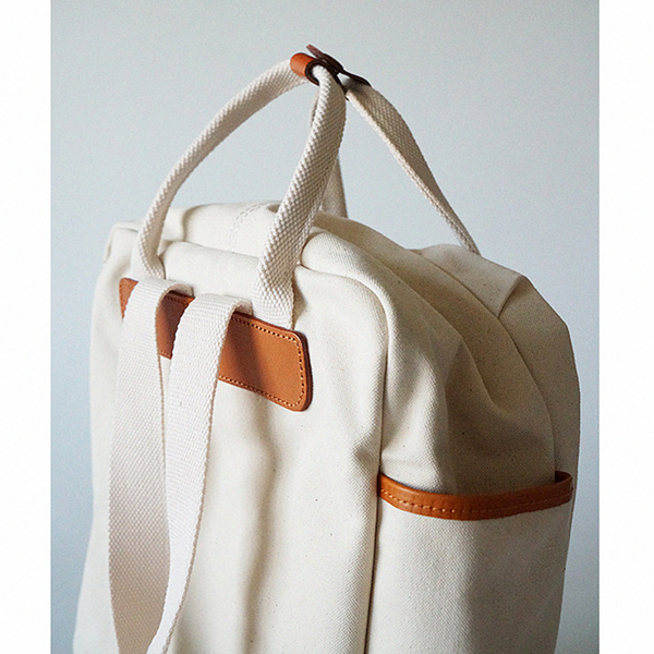 【2color】バイカラーレザーキャンバスバック Z00389