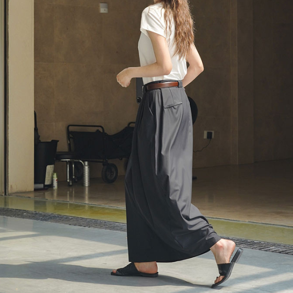 ハイウエストドレープロングスカート Z00196