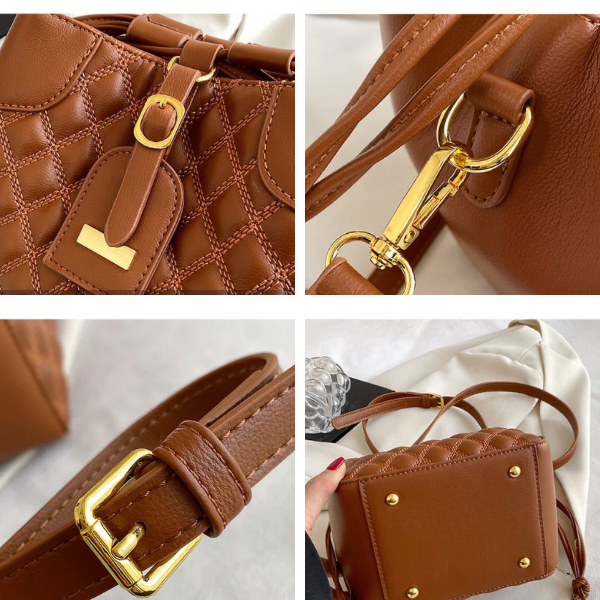 【2pattern】【3color】ショルダー バケットバッグ X-410