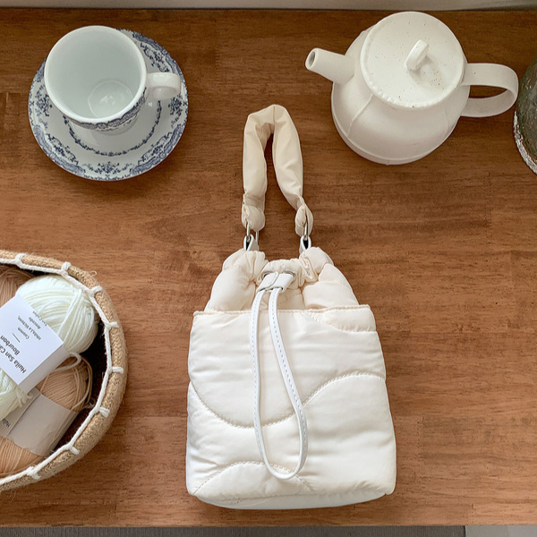 【4color】2wayストラップキルティングバケットバッグ X-443