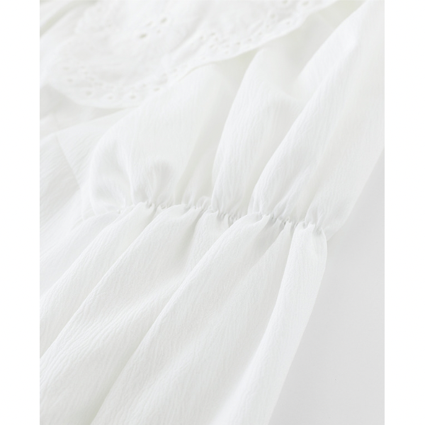 ドールカラーレースアップブラウス w-152