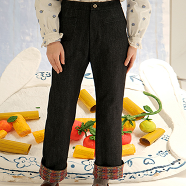 ツイードロールアップデニムパンツ Z00625