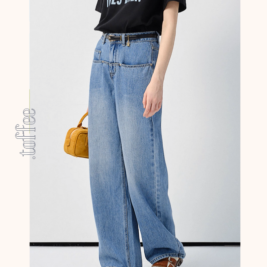 デザインポケット付きハイウエストジーンズ《Z00957》