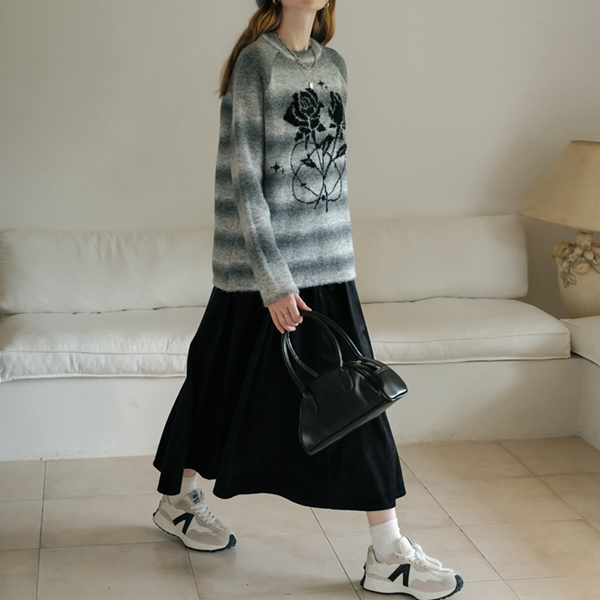 【2color】リムーバブルポケット付きコーデュロイAラインスカート  《Z00781》