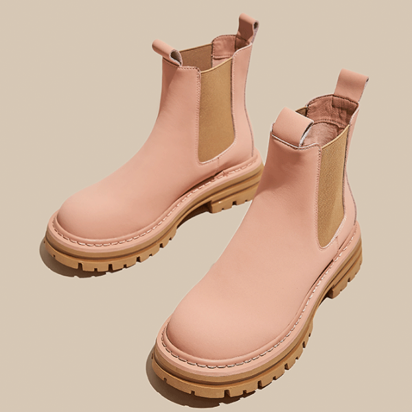 【3color】ラウンドトゥ厚底チェルシーブーツ X-521