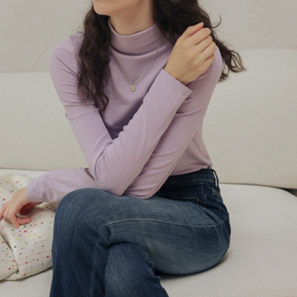 【2color】アシンメトリーカットデザイントップロングトップス X-423