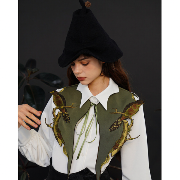 バードエンブロイダリーショール w-061