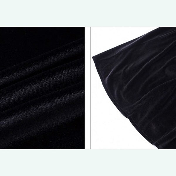 ブラックベルベットの調べ:フェアリーレースのクラシカルワンピース 《C0195》