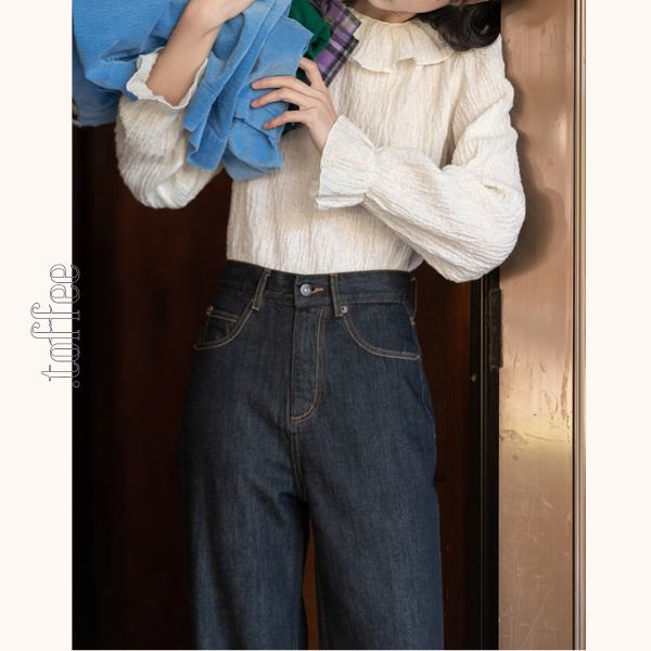 コットンストレッチストレートデニムパンツ 《Z00647》