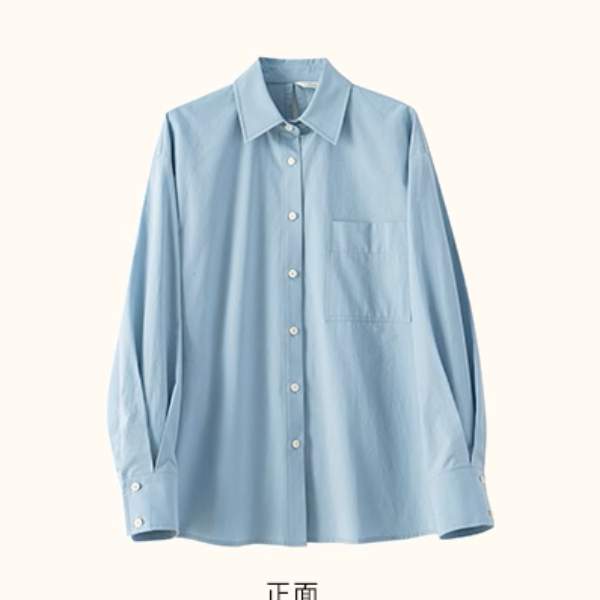 【3color】POLOカラーオーバーサイズ純綿シャツ《Z00883》