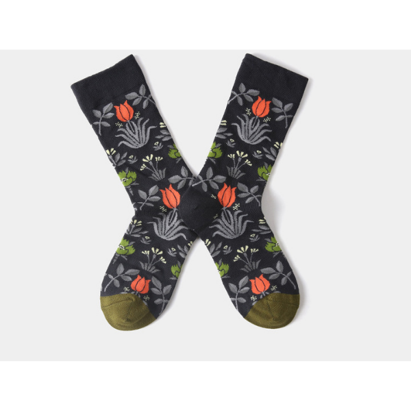 フラワージャガードソックス3Pセット X-334
