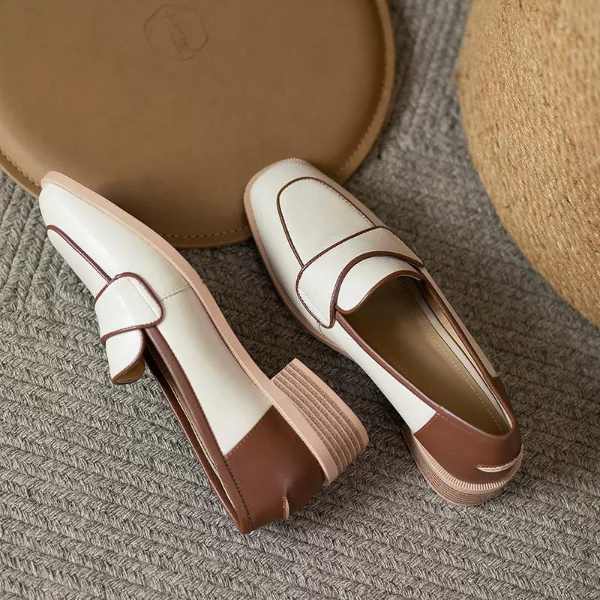 【2color】スクエアトゥコントラストシューズ AU-286