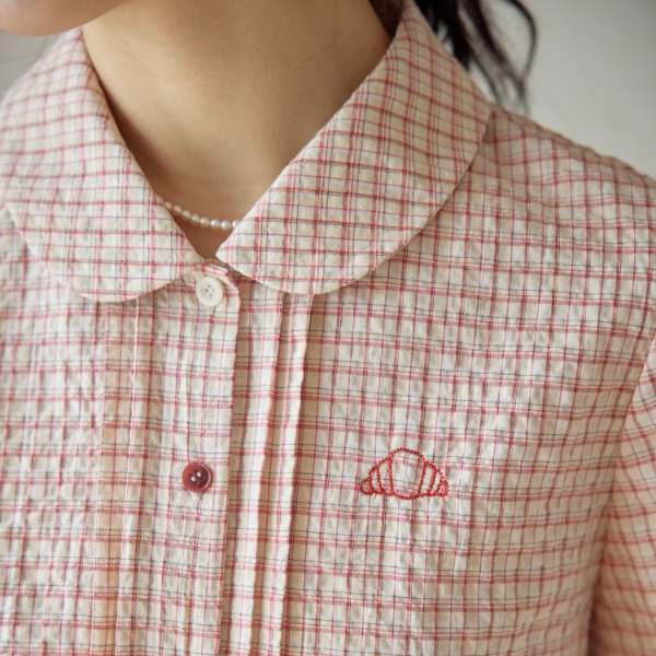 ラッフルヘムクロップドチェックシャツ《Z01021》