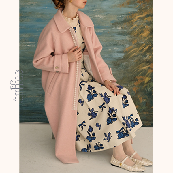 リボン&ローズプリントワンピース Z00630