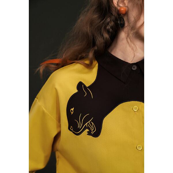 レオパード刺繍ブラウス C0046