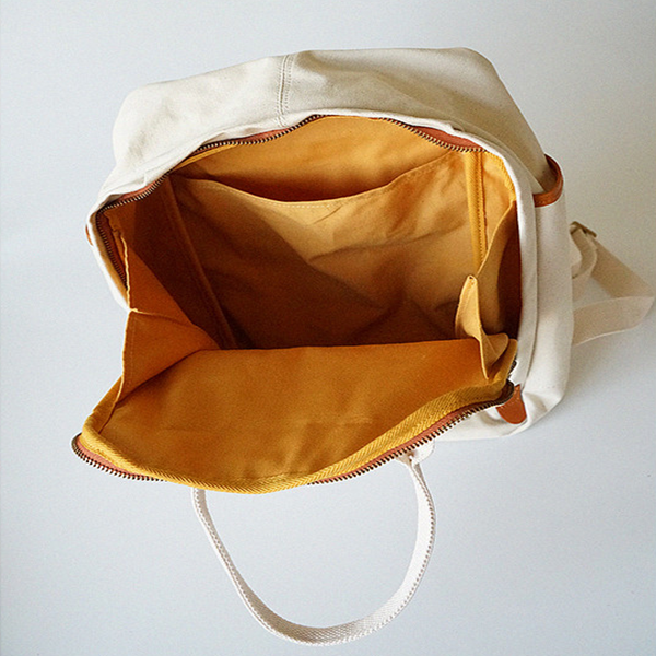 【2color】バイカラーレザーキャンバスバック Z00389