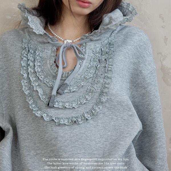 リボン&レースUネックフーディー 《Z00762》