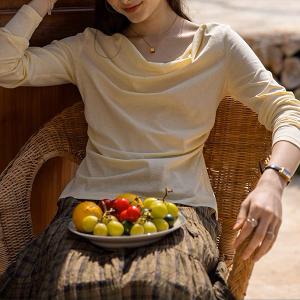 【3color】バックリボン&ツイストデザインシアーシャツ《Z00868》