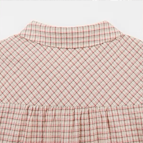 ラッフルヘムクロップドチェックシャツ《Z01021》