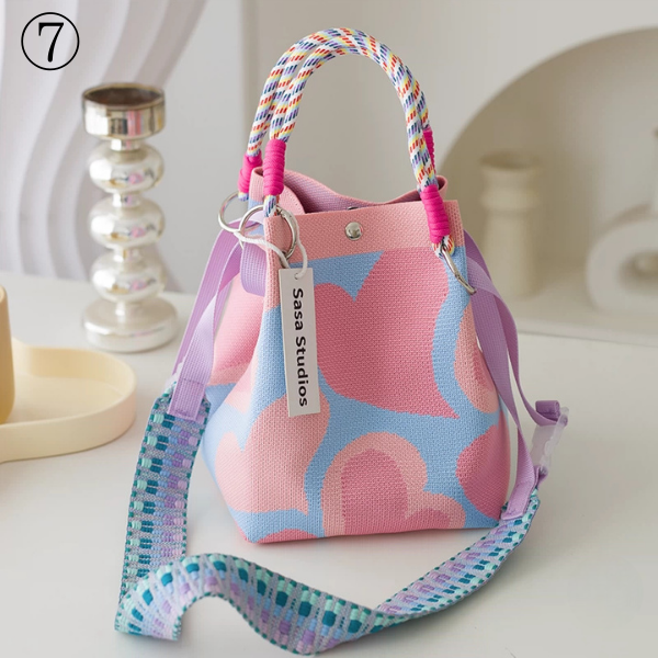 【20pattern】マルチカラースクエアトートバッグ《Z00892》