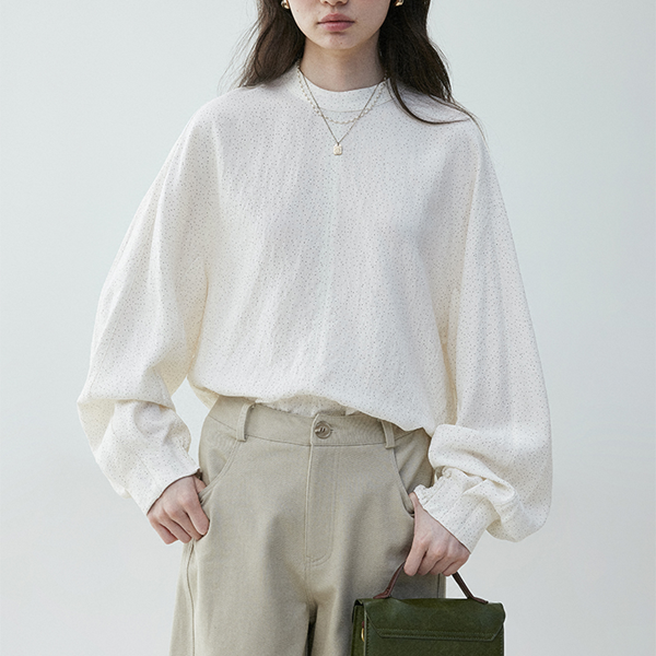 【2color】ギャザーカフ&バルーンスリーブブラウス《Z00838》