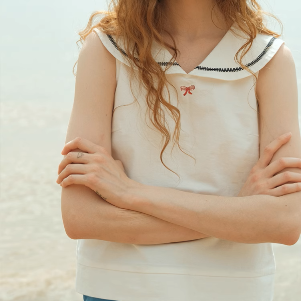 マリンライクノースリーブトップ《Z00984》