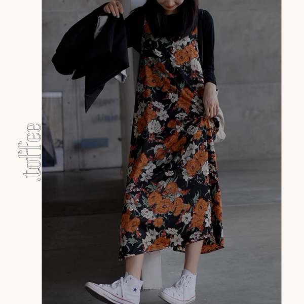 フローラルプリントキャミワンピース《Z00997》