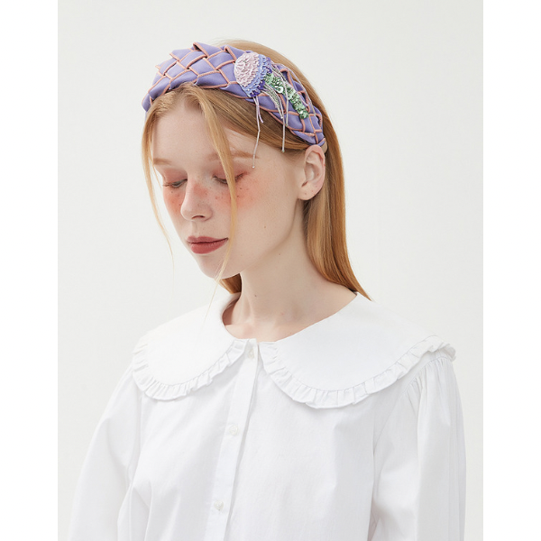 【3pattern】ビーズの装飾入り編み込みカチューシャ Z00038