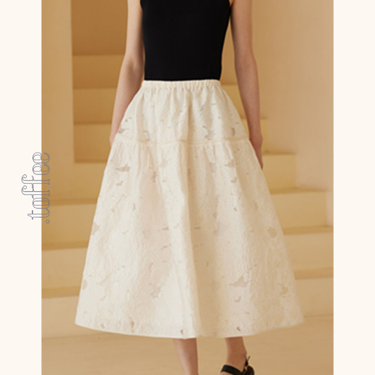 花柄レースミモレ丈スカート Z00424