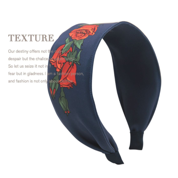 ローズプリントデニムカチューシャ X-102