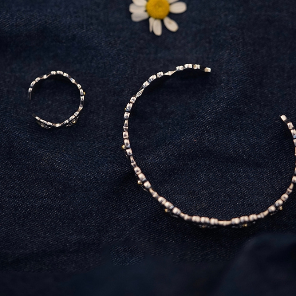 ミニフラワーデザインスリムリング AU-147