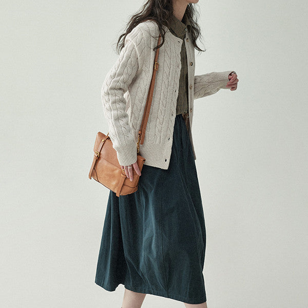 【2color】ワイドレッグコットンミディスカート Z00250
