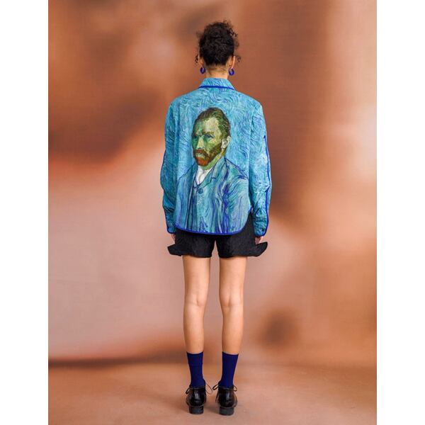 ゴッホ 自画像プリントブラウス C0126