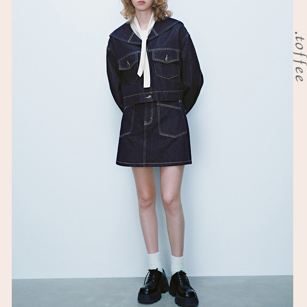 セーラーカラーデニムジャケット Z00278