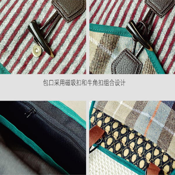 ストライプ切り替えドットショルダーバッグ   Z00488