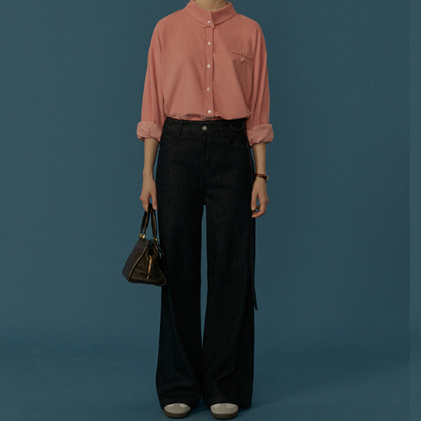 バックデザインローズピンクシャツ Z00067